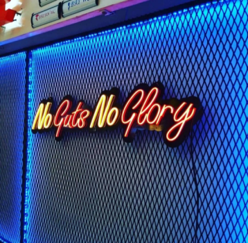 Neon Led No guts no glory wall lamp for your home, office or shop!